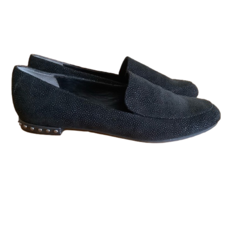 Adrianna Papell black Searay loafer - studded heel size 9.5 low heel pointy toe